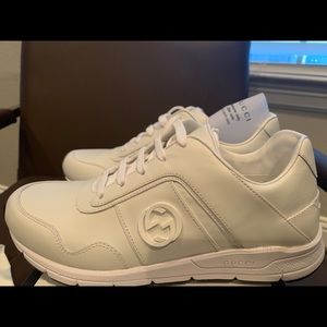 GUCCI White Leather Tennis Shoes Sz 8.5 NWT